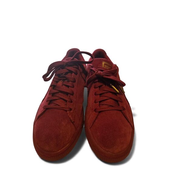 PUMA Suede Kids Lace-Up Sneakers Burgundy Red Youth Size 5 Casual Shoes - Picture 9 of 10